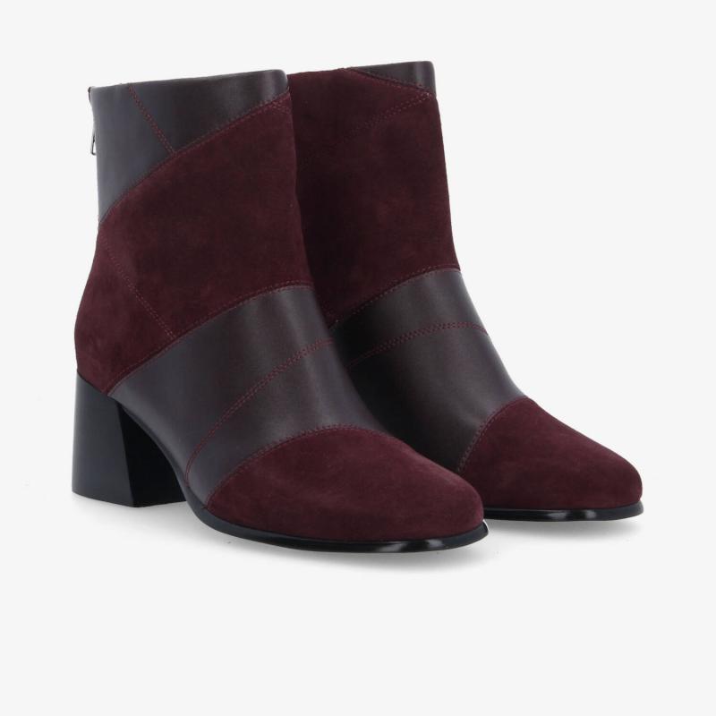 SKARA PATCH BOOTS W - SUEDE/NAPPA - RED